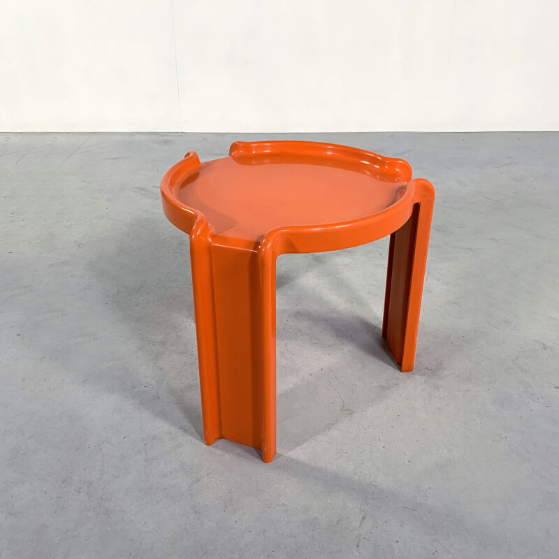 Table d'appoint vintage orange par Giotto Stoppino pour Kartell 1970
