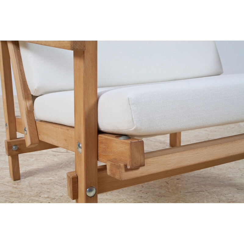 Vintage Martin visser Cleon lounge chair in beech and linen 1970s