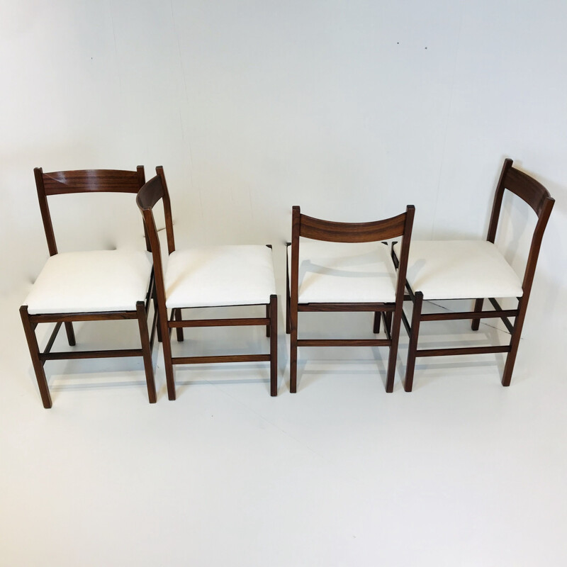 Set of 6 vintage Italian wooden chairs Italy 1960s