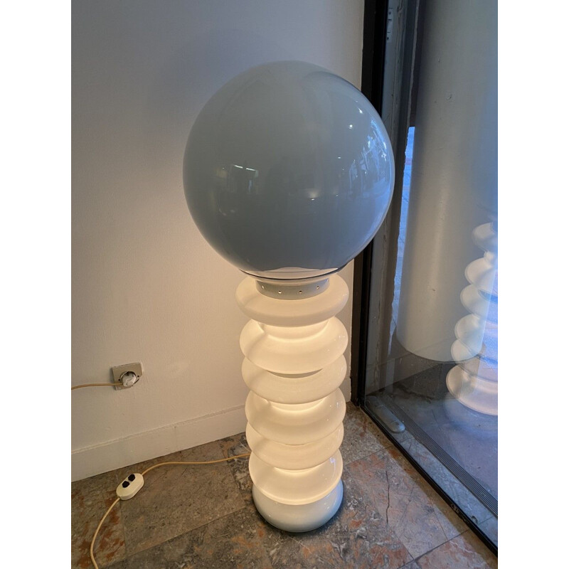 Vintage white Murano lamp Carlo Nason 1971s