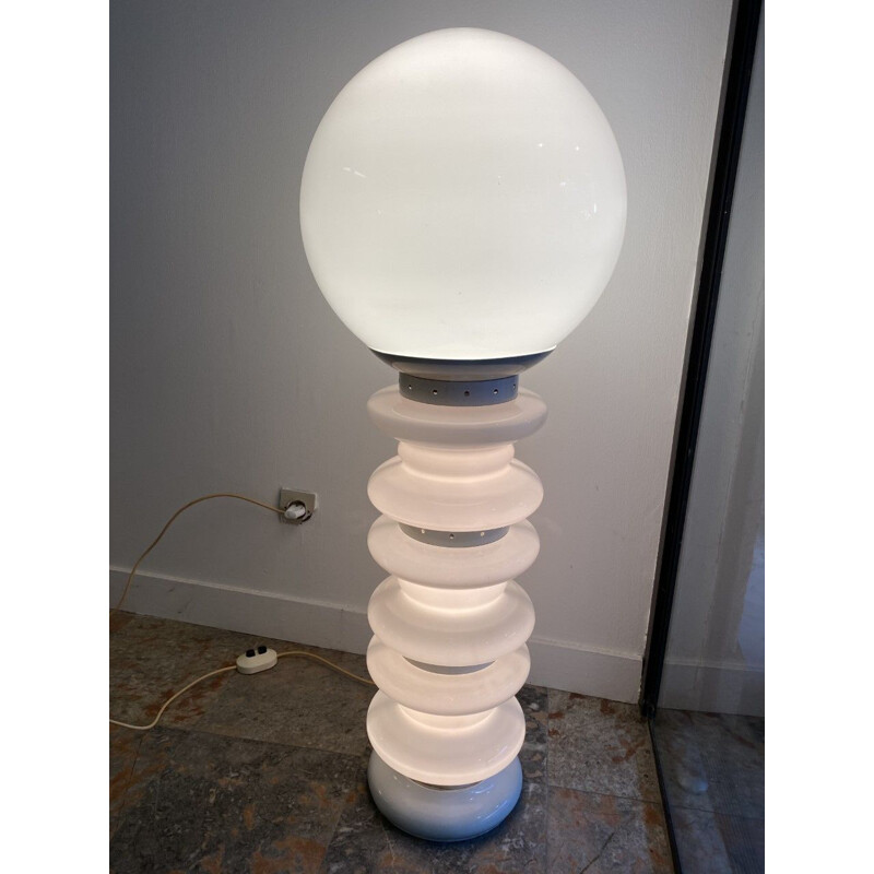 Vintage white Murano lamp Carlo Nason 1971s