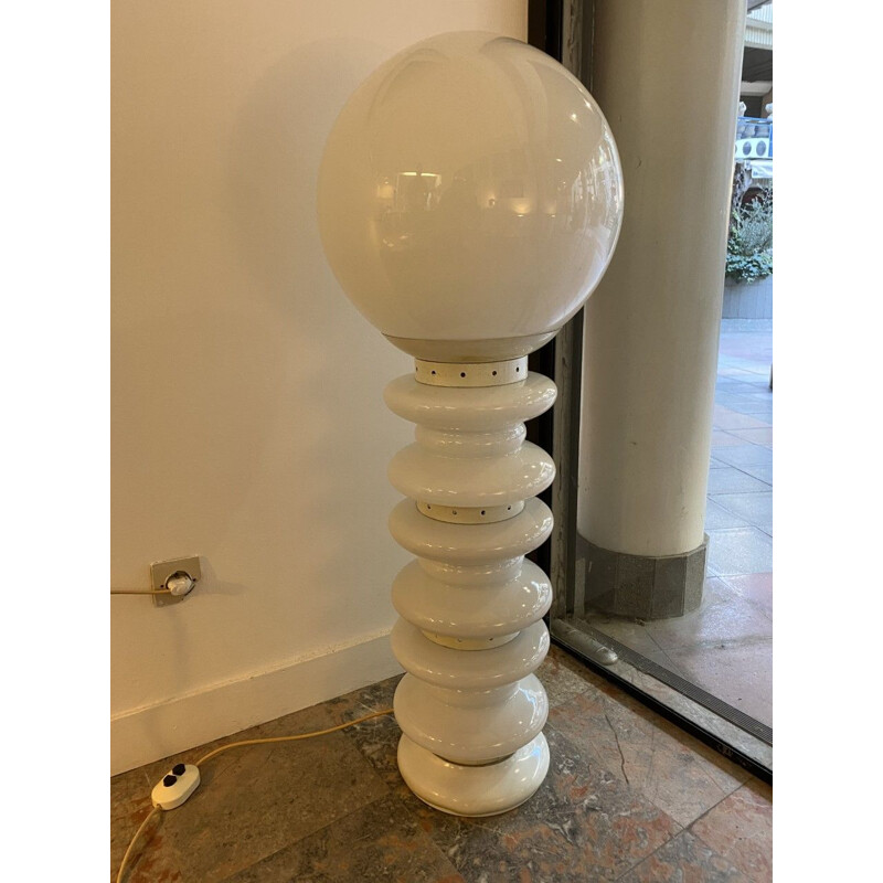 Vintage white Murano lamp Carlo Nason 1971s