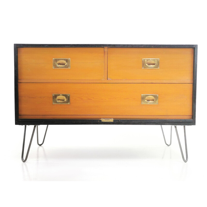 Vintage Military Travel Trunk Chest of Drawers 1950s