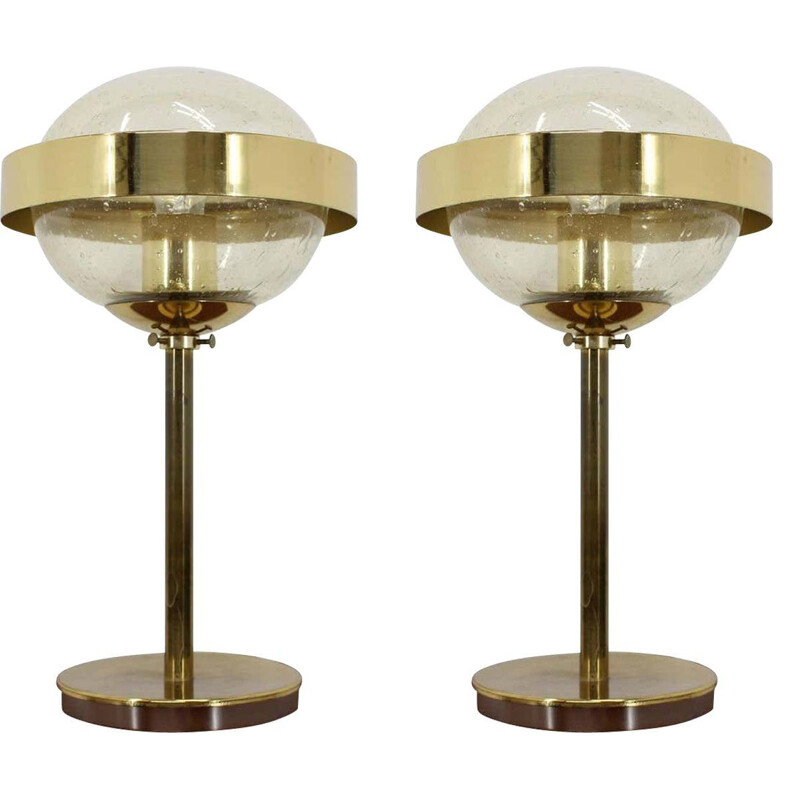 Pair of vintage Space Age Style UFO Table Lamp, Kamenicky Senov, 1970s