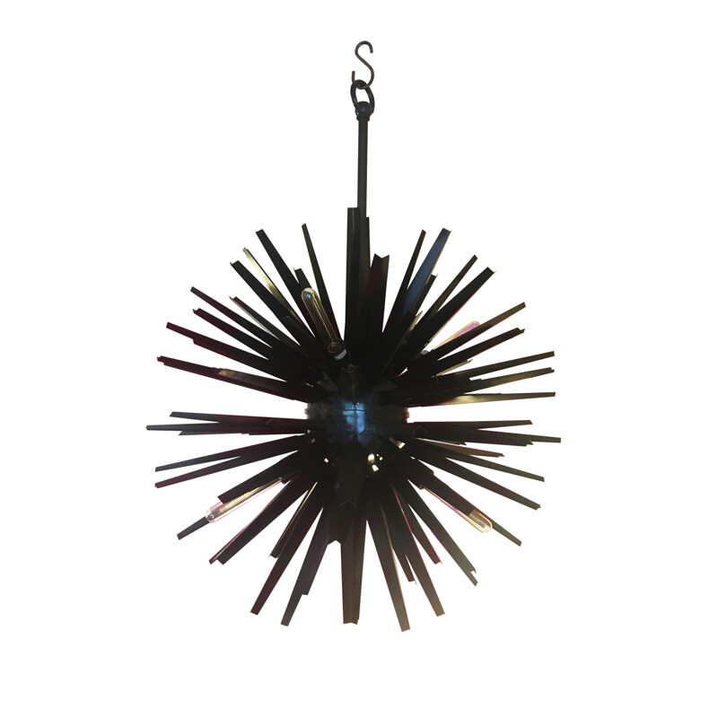 Vintage Eichholtz black Appolo chandelier