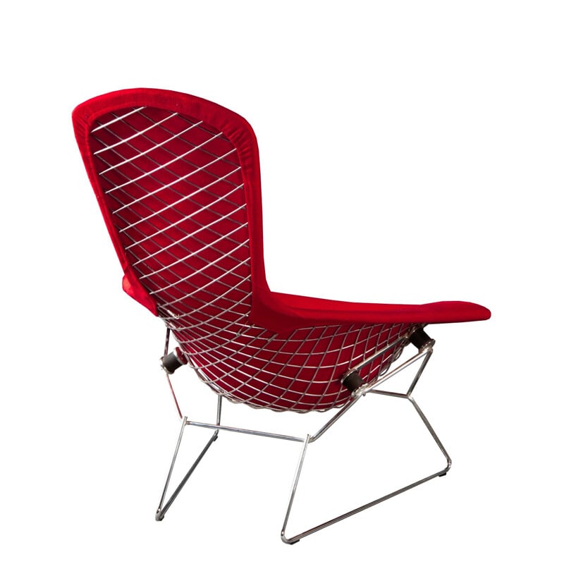 Knoll International "Bird" armchair in red fabric, Harry BERTOIA - 1952