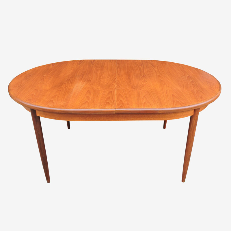 mesa de jantar Victor Wilkins vintage extensão oval de teca para G-Plan 1960