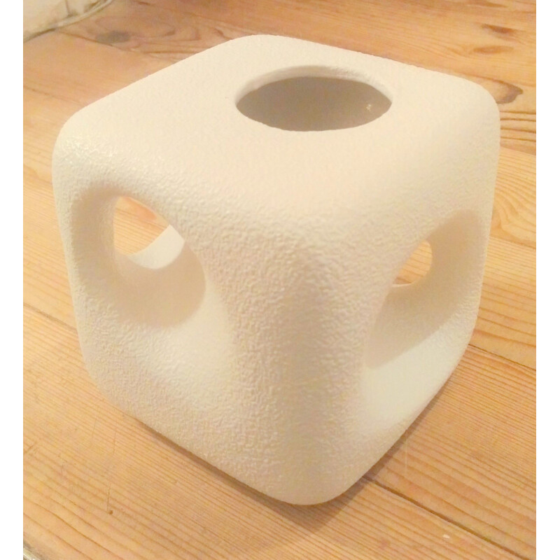 Vintage cube vase Roberto Rigon for Bertoncello in Schiavon Italy 1970s