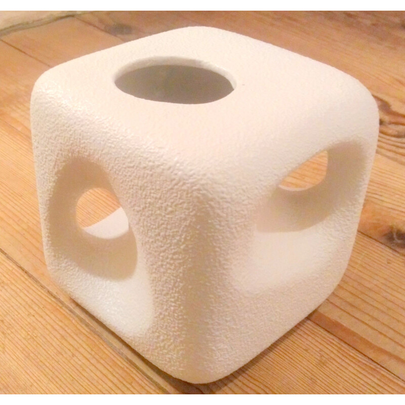 Vintage cube vase Roberto Rigon for Bertoncello in Schiavon Italy 1970s