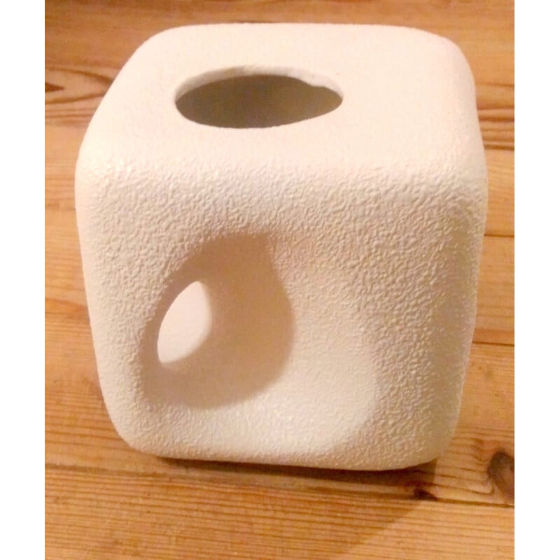 Vintage cube vase Roberto Rigon for Bertoncello in Schiavon Italy 1970s