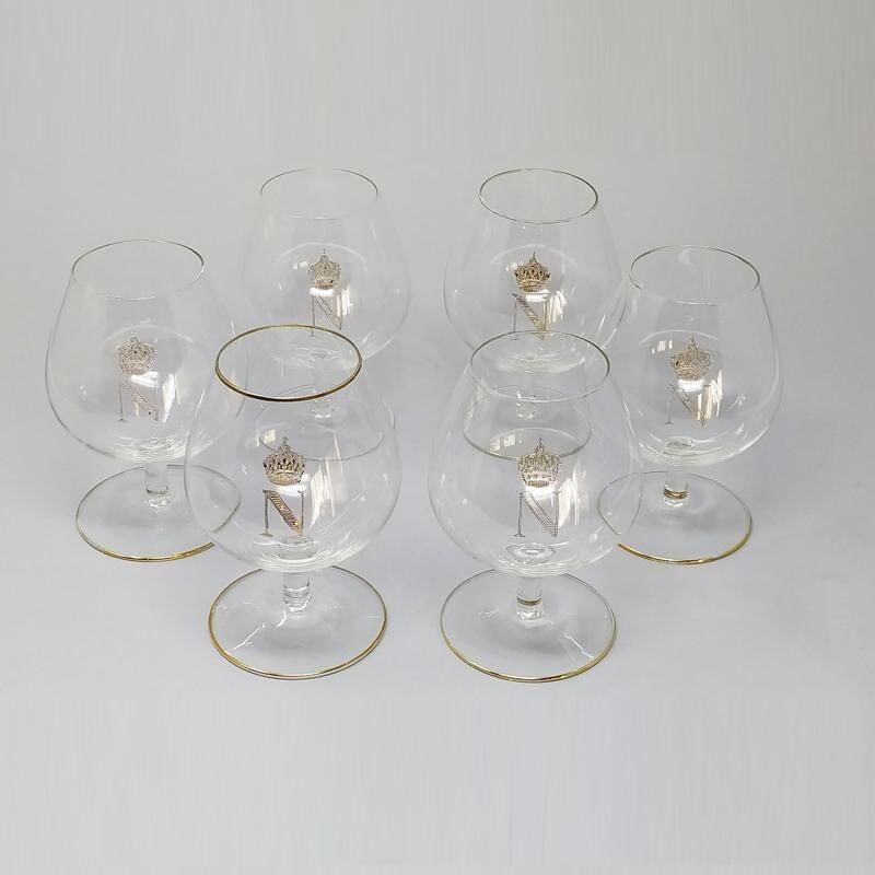 Baccarat Napoleon Model 6 Cognac glasses in Crystal 1960s