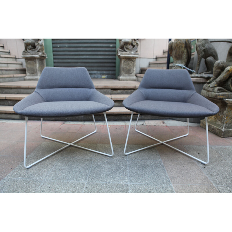 Pair of vintage grey seats for Air France - Christophe Pillet