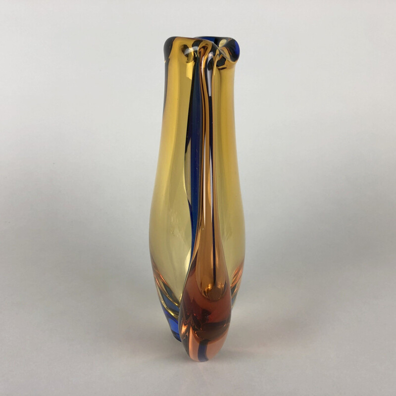 Vintage art glass vase by Hana Machovska for Mstisov glassworks, Czech Republic 1960