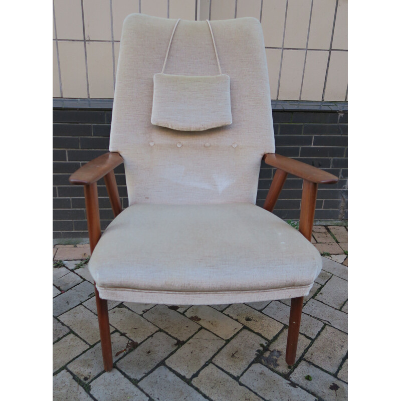 Vintage Deense teakhouten fauteuil model 230 van Kurt Olsen