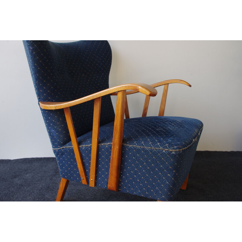 Vintage blue armchair Sweden 1960s