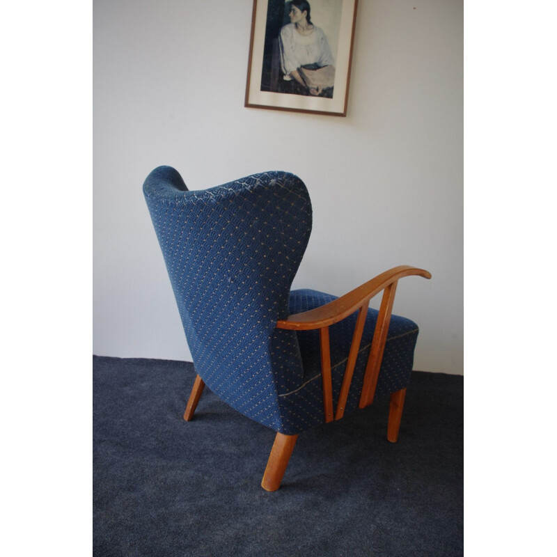 Vintage blue armchair Sweden 1960s