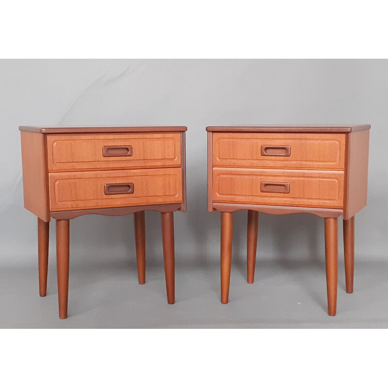 Pair of Vintage Danish Teak Chevets 1960