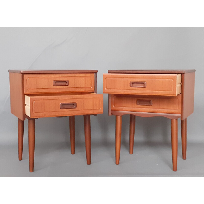 Pair of Vintage Danish Teak Chevets 1960