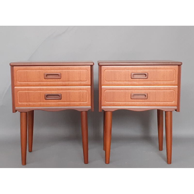 Pair of Vintage Danish Teak Chevets 1960