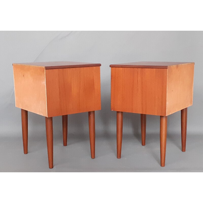 Pair of Vintage Danish Teak Chevets 1960