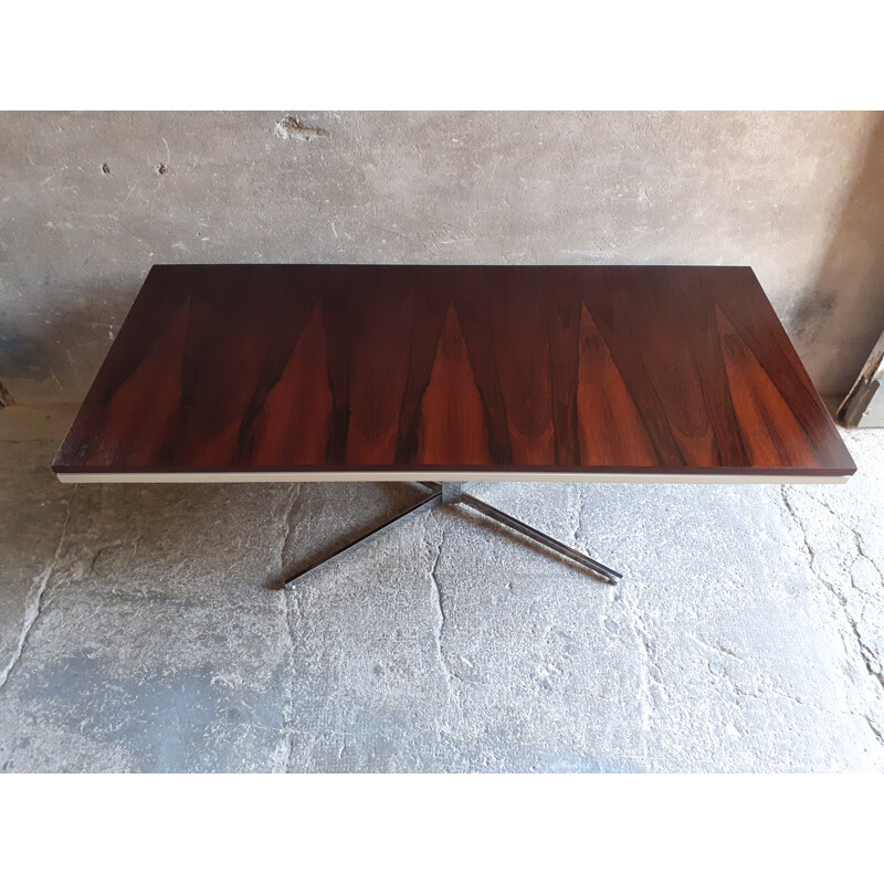 Vintage rosewood coffee table with lift-up mechanism