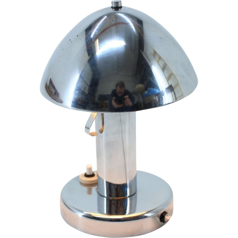 Pair of vintage chrome adjustable table lamps from Bauhaus, Czechoslovakia 1930