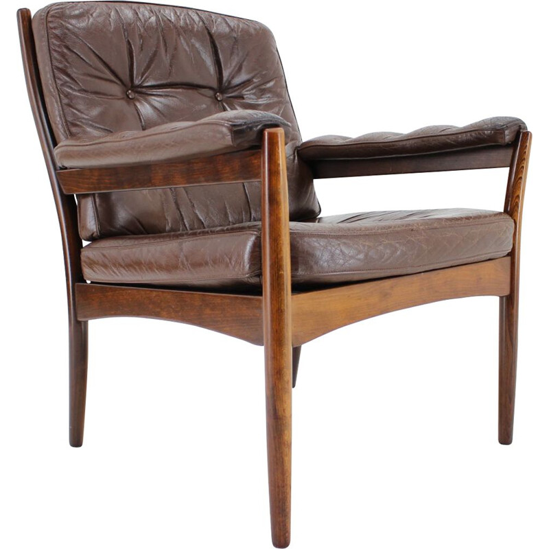 Vintage leather armchair, Scandinavia 1960