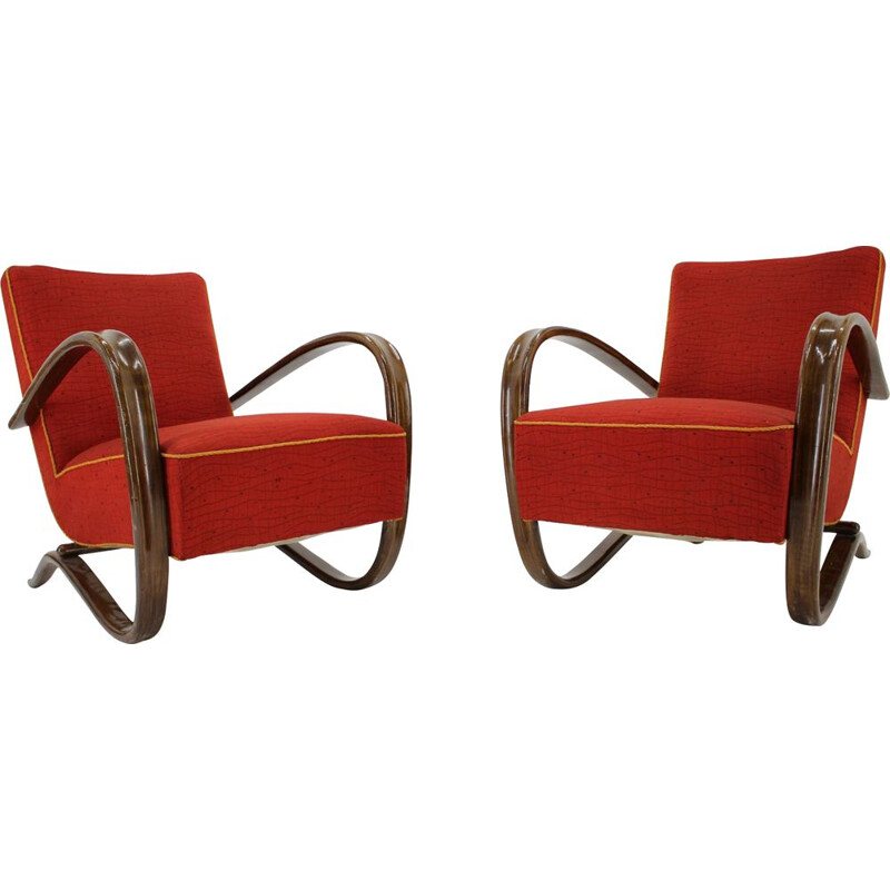 Pair of vintage Art Deco armchairs by Jindřich Halabala 1930