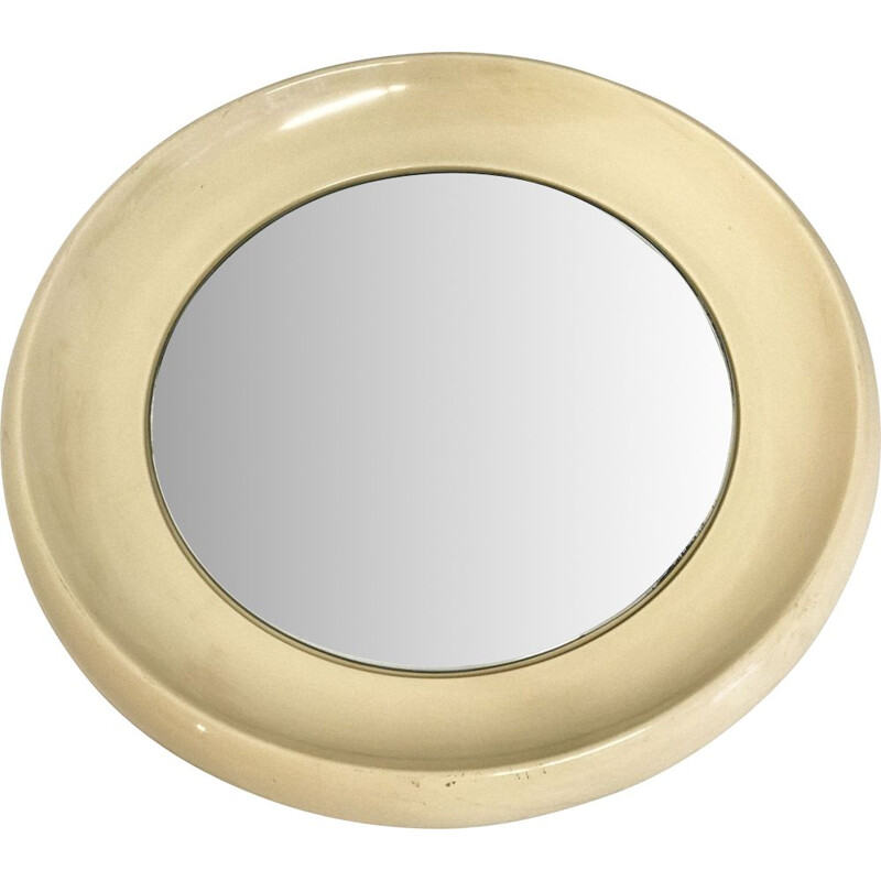 Miroir rond vintage en fibre de verre