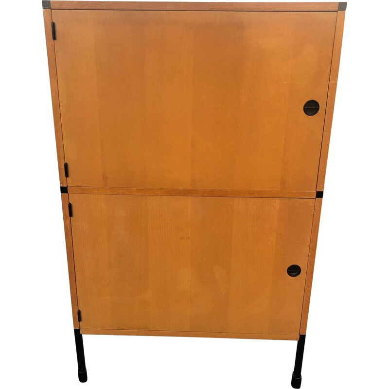 Armoire vintage deux portes en bois par Charles Minvielle, 1965