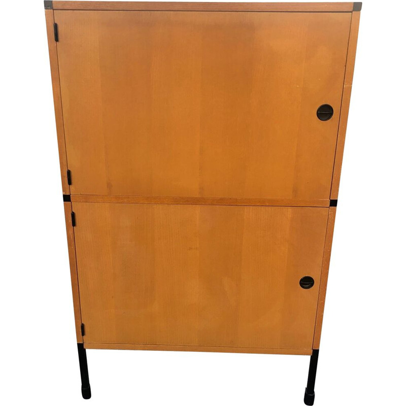 Vintage two-door wooden cabinet by Charles Minvielle, 1965