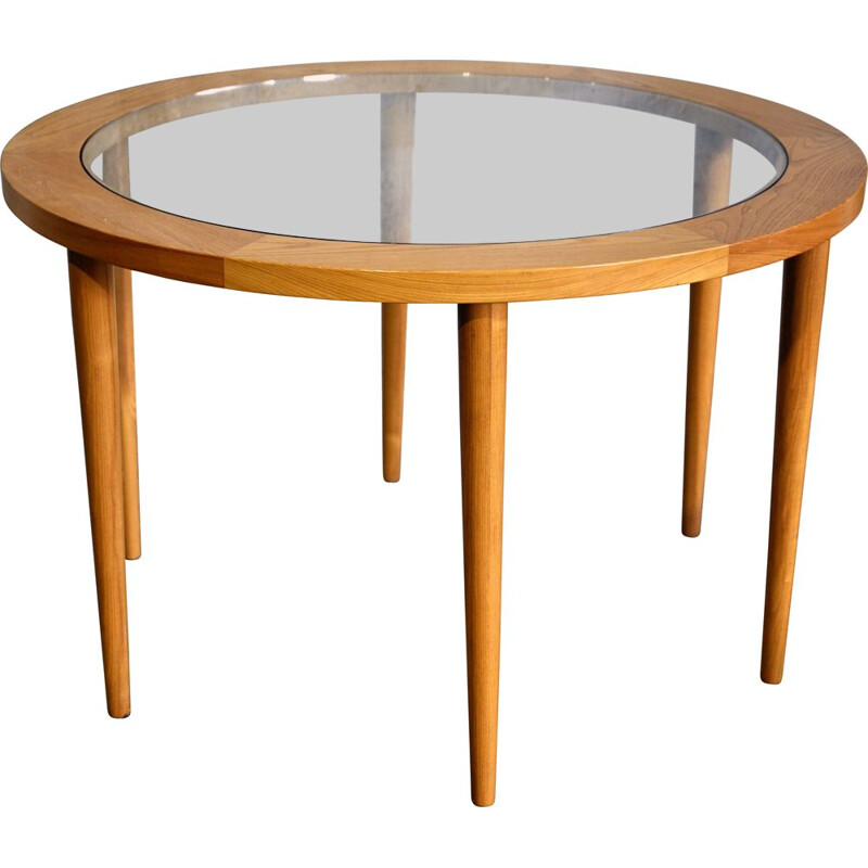 Vintage Danish 6-Legged Round Dining Table 1970s
