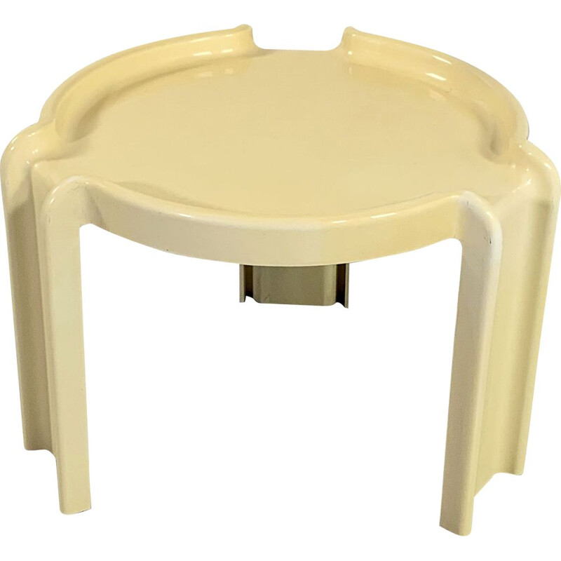 Vintage Cream Side Table by Giotto Stoppino for Kartell 1970s
