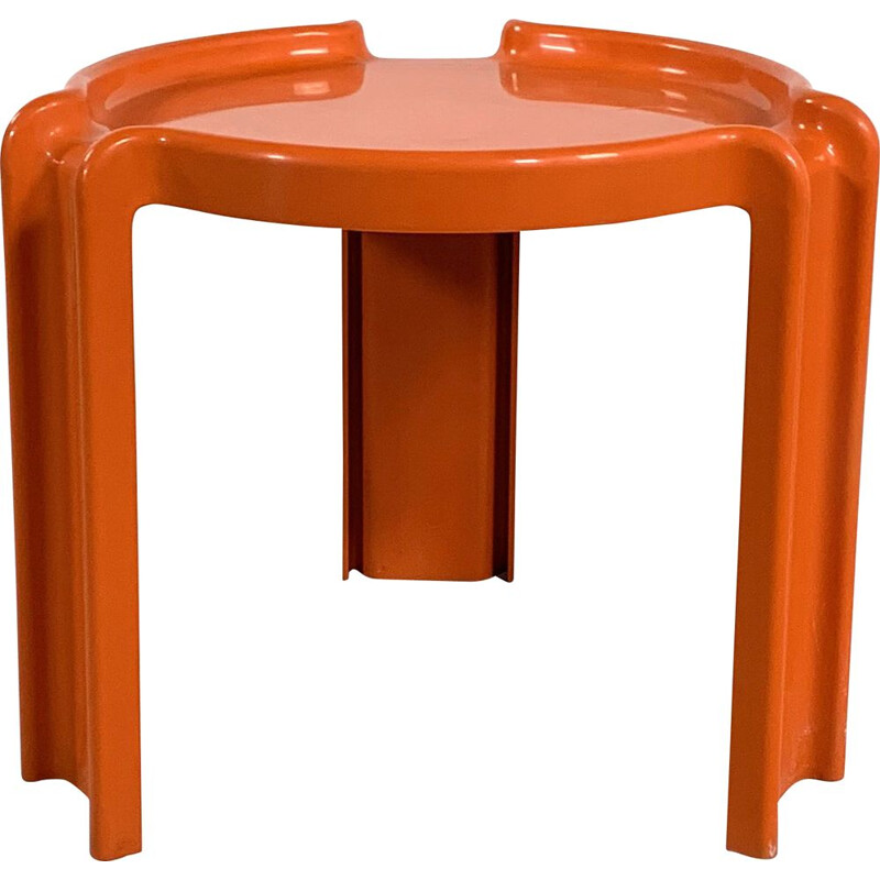 Vintage Orange Side Table by Giotto Stoppino for Kartell 1970s