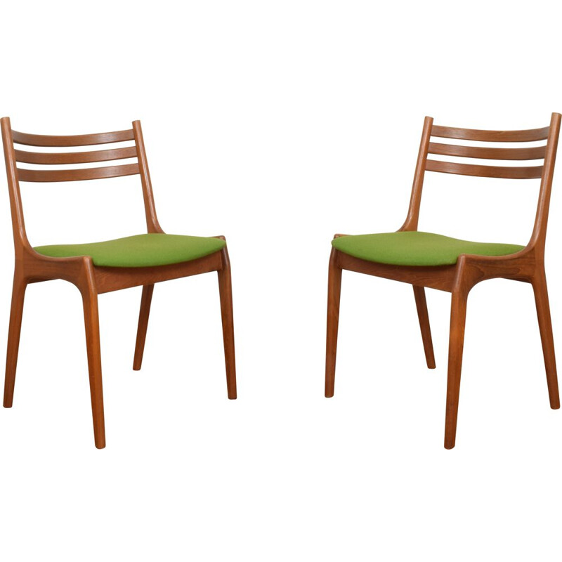 Pair of vintage Danish Teak Dining Chairs by Henning Kjærnulf for Korup Stolefabrik 1960s