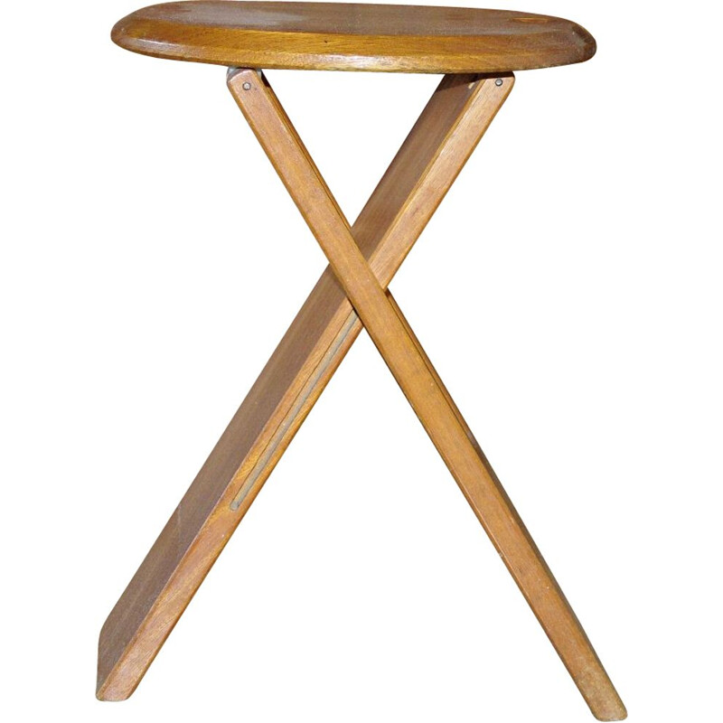 Tabouret vintage Suzy en Teck 1960