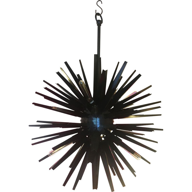 Vintage Eichholtz black Appolo chandelier