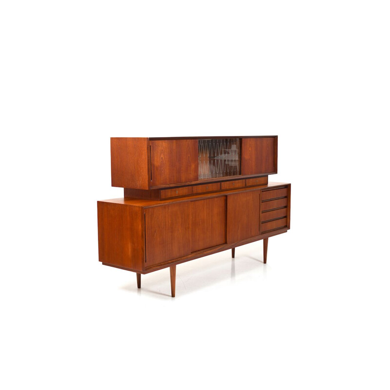 Vintage Teak Sideboard with Top-Cabinet Danish