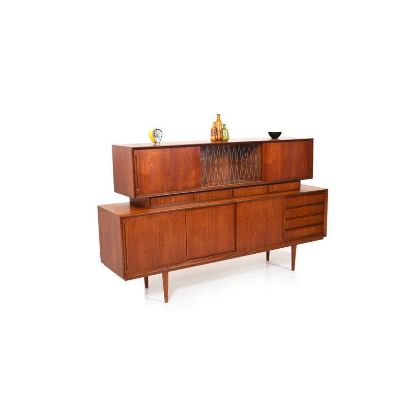 Vintage Teak Sideboard with Top-Cabinet Danish