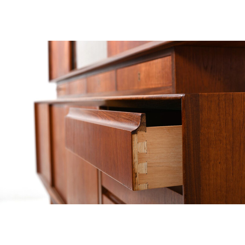 Vintage Teak Sideboard with Top-Cabinet Danish