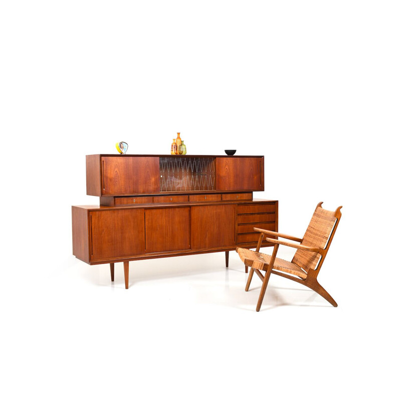 Vintage Teak Sideboard with Top-Cabinet Danish