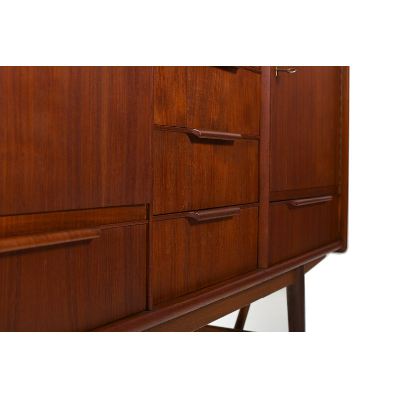 Mid Century organic shaped Teak Highboard Danish