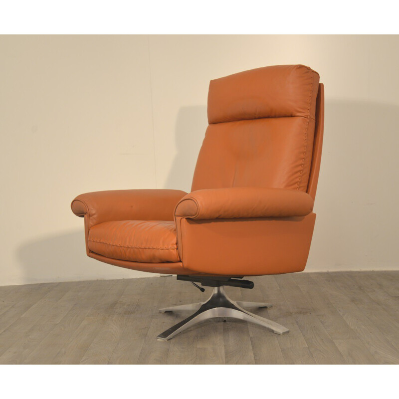 Fauteuil pivotant De Sede en cuir - 1970