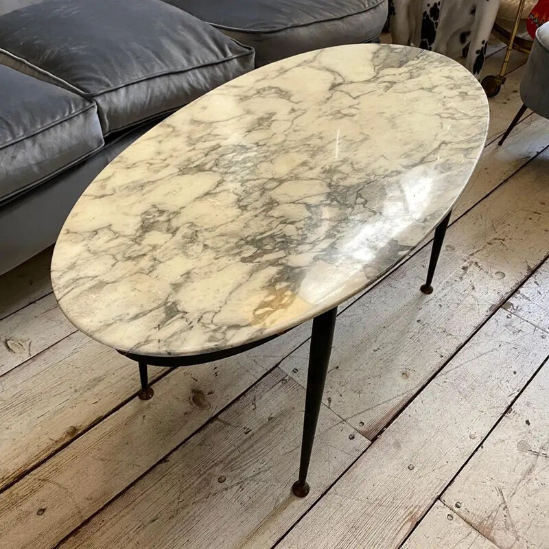 Mid-Century Modern Brass and Marble Italian Coffee Table,  1950