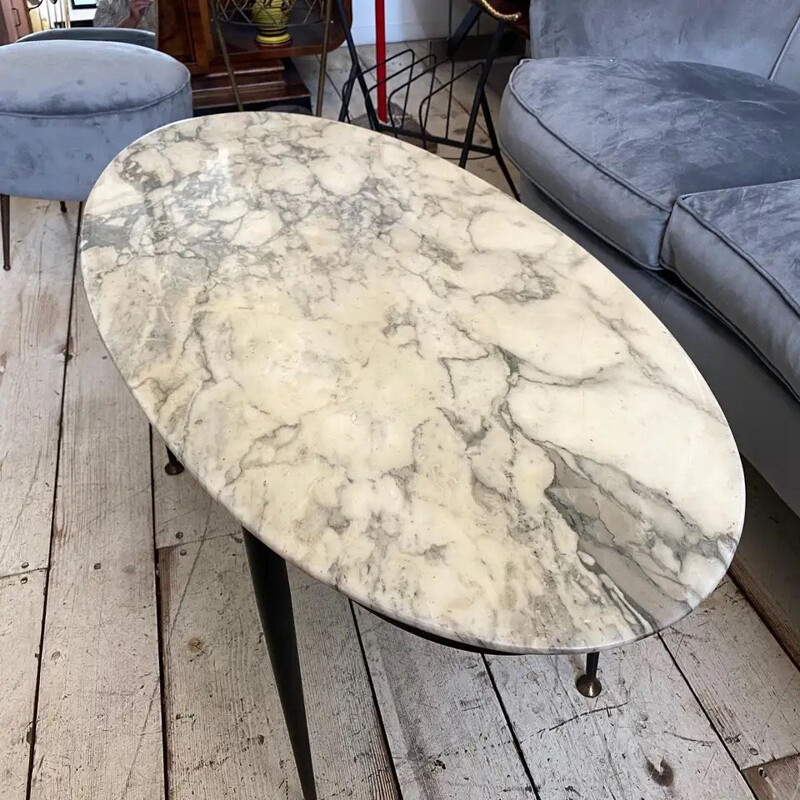 Mid-Century Modern Brass and Marble Italian Coffee Table,  1950