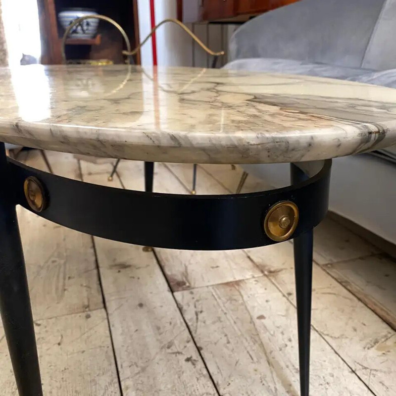 Mid-Century Modern Brass and Marble Italian Coffee Table,  1950