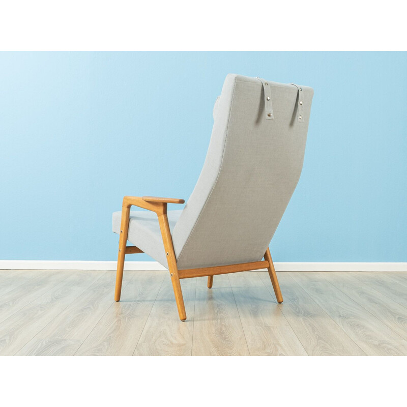 Vintage grey Armchair with stool, Yngve Ekström 1960s