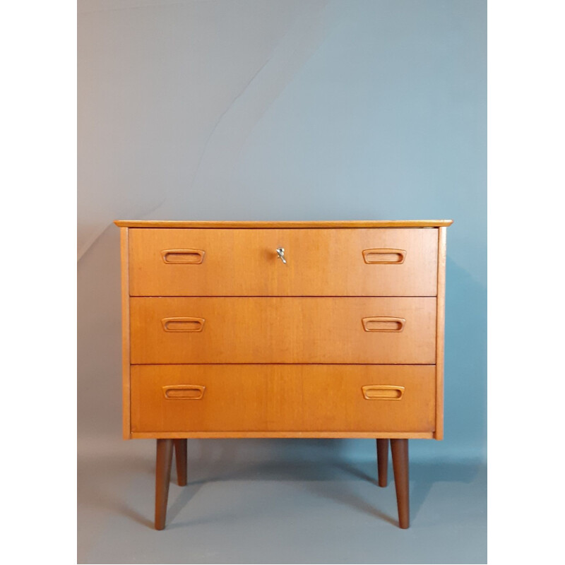 Small Norwegian Teak Vintage Chest of Drawers, 3 drawers, 1960