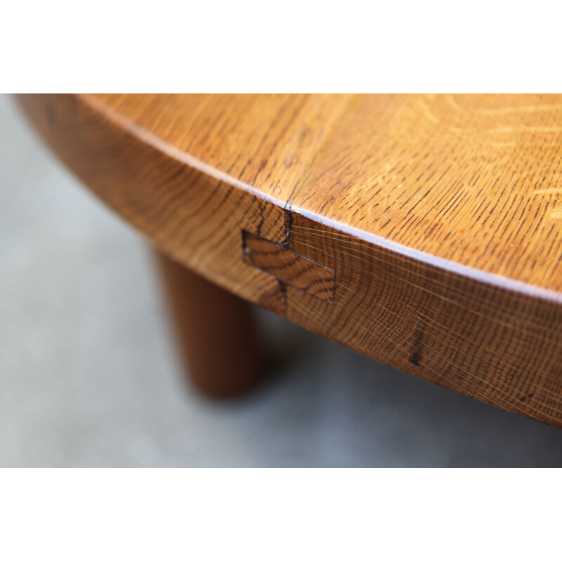 Vintage solid elm coffee table T02M - Pierre Chapo 