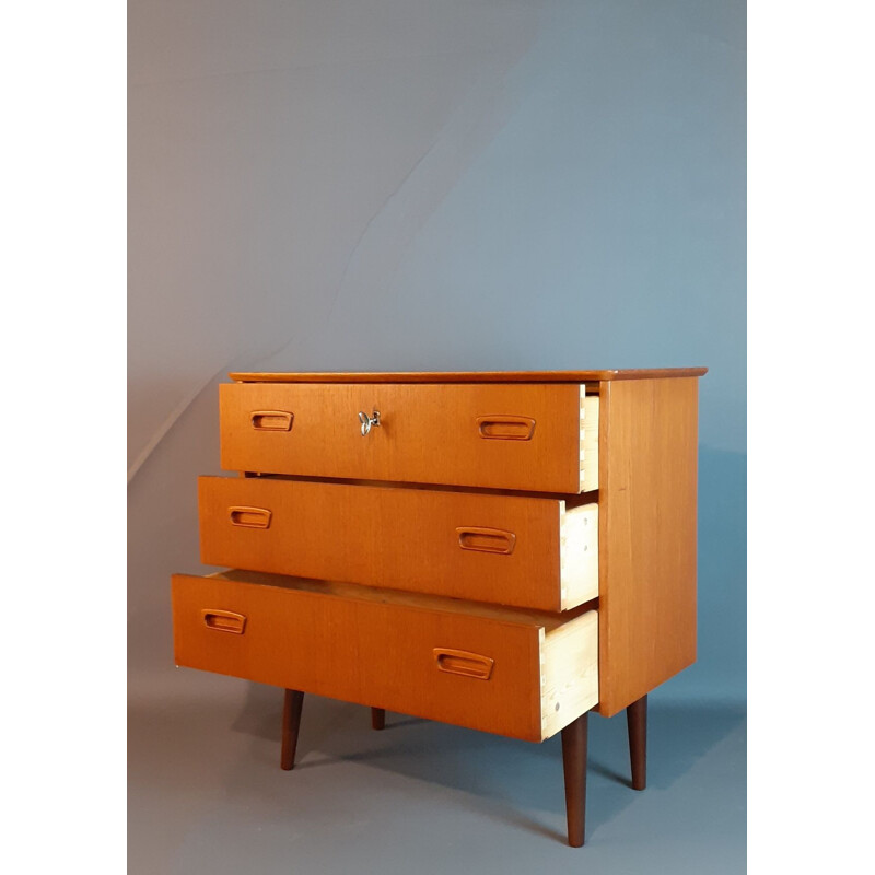 Small Norwegian Teak Vintage Chest of Drawers, 3 drawers, 1960